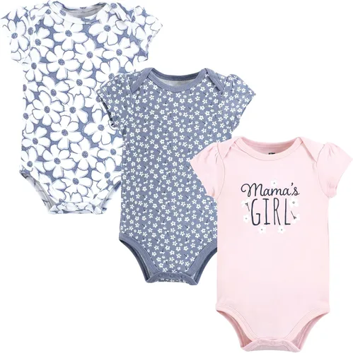 Vista 120 de Hudson Baby baby-girls Cotton Bodysuits 3-pack