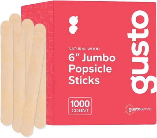 Vista 7 de GUSTO Palitos de paleta de madera para manualidades de 6 pulgadas