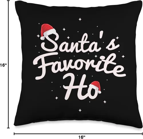 Vista 4 de InGENIUS Women's Sexy Santa Gifts Santa Favorite Ho Sexy - Almohada navideña para mujer, 16 x 16 pulgadas, multicolor