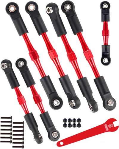 Vista 10 de Tensores de aluminio Camber Links Upgrades Part para 1/10 Slash 2WD/Stampede 2WD/Rustler 2WD/Bandit 2WD, tensores de aleación Camber Links Hops Up