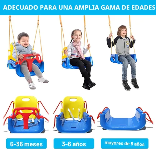 Vista 2 de TALECO Gear - Juego de columpios 3 en 1 para patio trasero, columpio de bebé para exteriores/interiores, juego de columpios para niños de 6 meses