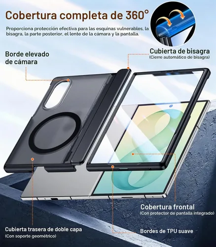 Vista 7 de SPIDERCASE Funda magnética para Samsung Galaxy Z Fold 8, [soporte estable incorporado] [protección resistente de bisagra] protección contra caídas