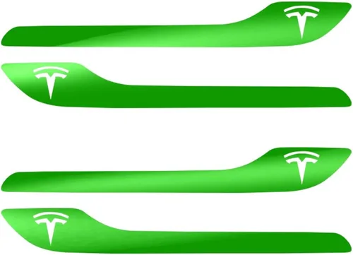 Vista 12 de IPG Kit de 4 calcomanías para manija de puerta de Tesla Model 3/Model Y (juego de 4) con logotipo de Tesla (fibra de carbono negra)
