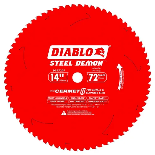 Vista 2 de Diablo Hoja de sierra Demon de acero para metal mediano – 5-1/2 pulgadas de diámetro, 30 dientes TCG, eje de 20 mm, corte de .059 pulgadas, ángulo