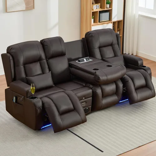 Vista 28 de URRED Wall Hugger Power - Sofá reclinable con masaje y calor, color beige