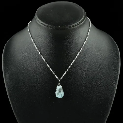 Vista 5 de Colgante delicado de piedras preciosas naturales crudas, collar de piedras ásperas surtidas, hecho a mano, joyería hipoalergénica bohemia