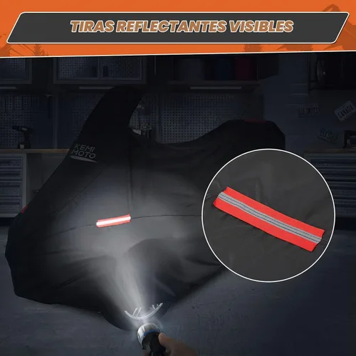 Vista 2 de KEMIMOTO Funda Completa Compatible con Can-Am Spyder RT/RT Limited 2010-2019 Funda con Tiras Reflectantes A Prueba de Polvo, Resistente al Agua