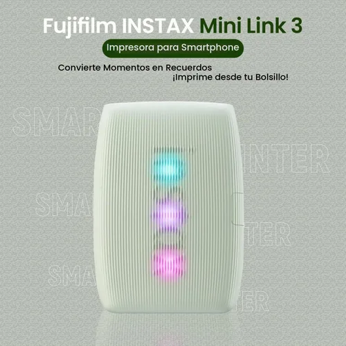 Vista 5 de Fujifilm INSTAX Mini Link 3 - Impresora para smartphone + película instantánea INSTAX Mini (20 hojas) + cargador de pared USB + bolsa de viaje