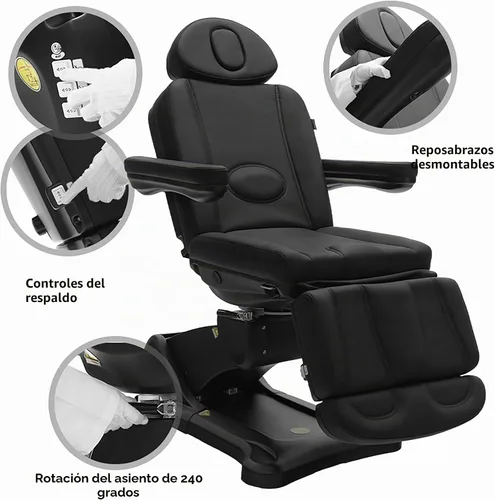 Vista 9 de Mesa Malibu eléctrica de tratamiento médico para spa, de SkinAct, color negro