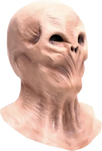 Vista 3 de Máscara de cabeza de alienígena para adultos y niños, disfraz de Halloween, máscara realista de alienígena, de látex, máscara de cabeza completa