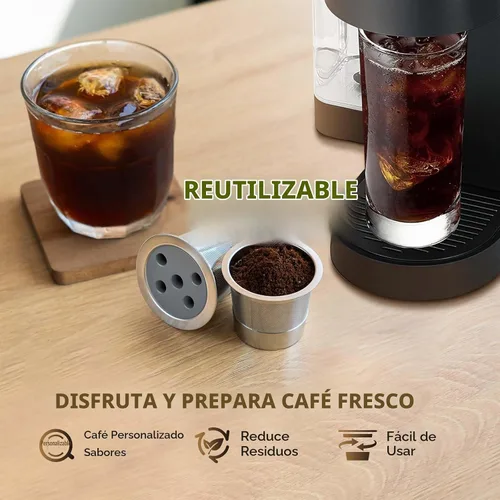 Vista 7 de Tazas K reutilizables de acero inoxidable para Keurig Supreme & Supreme Plus, tazas K reutilizables de cinco agujeros, universales, compatibles