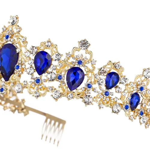 Vista 5 de Coronas rosadas de princesa dulce para mujeres y niñas, con diamantes de imitación de cristal, disfraz de reina, fiesta, festival, boda, tiaras