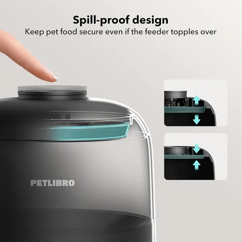 Vista 7 de PETLIBRO AIR - Comedero automático para gatos, recargable con Wi-Fi, dispensador de comida para gatos, funciona con pilas con vida útil de 30 días