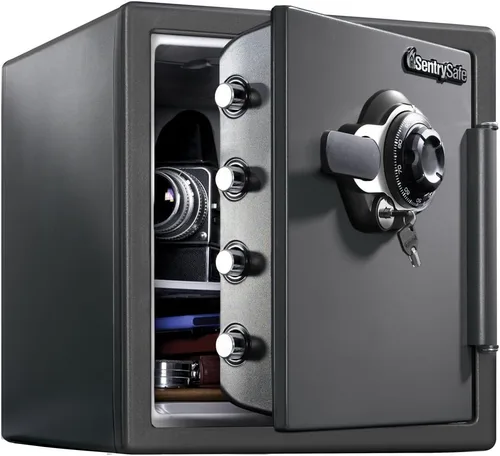 Vista 2 de SentrySafe Caja fuerte de acero ignífuga e impermeable con inserto de estante (SFW123DSB + 912)