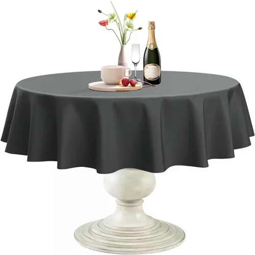 Vista 16 de Softalker Mantel Redondo, Impermeable y Resistente a las Manchas, Mantel de Tela Sin Arrugas, Lavable, Poliéster de 210GSM, Cubierta de Mesa
