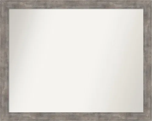 Vista 55 de Amanti Art Silver Bathroom Mirror for Over Sink, 26x45 Custom Made Marred Pewter Rectangle Vanity Mirror, Oversize Casual Wood Frame, Hangs Estaño