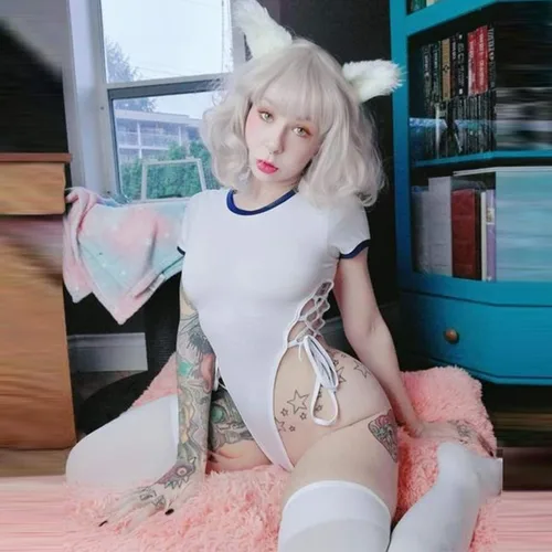 Vista 6 de YOMORIO Womens Cute Japanese Schoolgirl Uniform Lolita Anime Cosplay Lingerie Tie-Side Jumpsuit Babydoll