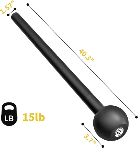 Vista 2 de POWER GUIDANCE Steel Mace Macebell - Entrenamiento de hierro fundido para entrenamiento de cuerpo completo, hombro, fuerza central, músculos