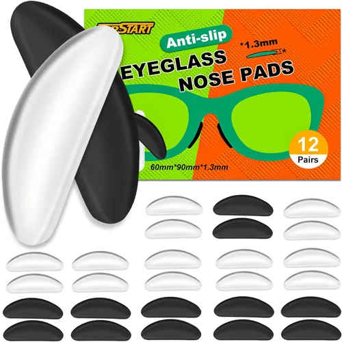 Vista 8 de Almohadillas nasales para lentes – 0.069 pulgadas de silicona ultrafina antideslizante agarre adherente, almohadillas de repuesto antideslizantes