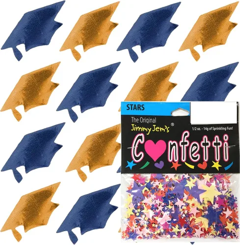 Vista 70 de Confetti Grad Cap Negro, Azul Marino Combo - 2 bolsas de media onza (1 oz)