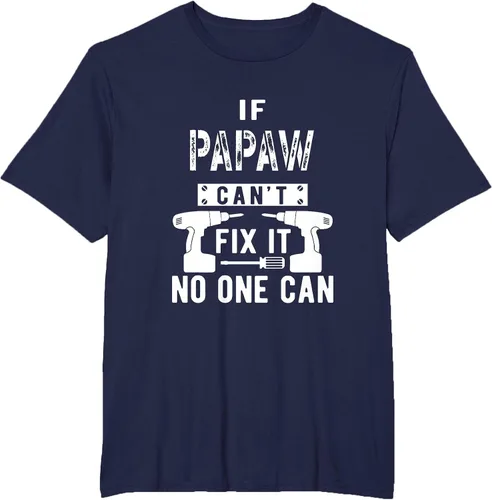 Vista 20 de If Papaw Can't Fix It No One Can Grandpa T-Shirt Asphalt Grey