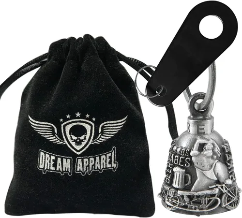Vista 2 de Dream Apparel Campana de Motocicleta Ángel Guardián para Ahuyentar Gremlins, Campana para Motociclistas para Hombres y Mujeres, Regalo de Buena