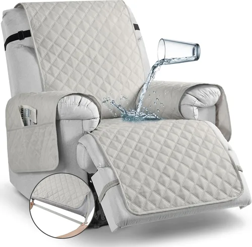 Vista 52 de TAOCOCO - Funda antideslizante para silla reclinable, funda para sofá, funda para silla reclinable pequeña con correas elásticas, protector