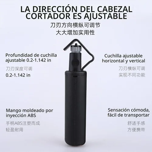 Vista 3 de FTTH - Pelacables redondo, corte horizontal y vertical para una extracción rápida y precisa de la chaqueta de 3/16 a 1 1/8 pulgadas de diámetro