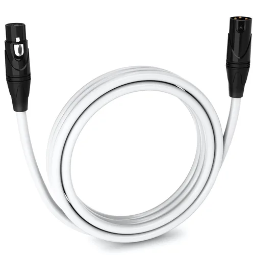 Vista 85 de LyxPro Cable de micrófono XLR hembra a macho de ángulo recto de 3 pines de 1.5 pies para altavoces amplificados, interfaz de audio, rendimiento