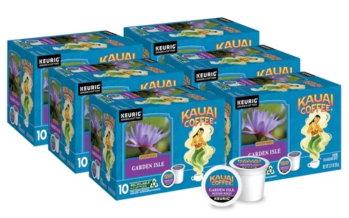 Vista 18 de Kauai Coffee Cápsulas K-Cup para cafeteras Keurig, café arábica, 10% hawaiano, tostado medio, aroma brillante con notas florales, descafeinado, 1