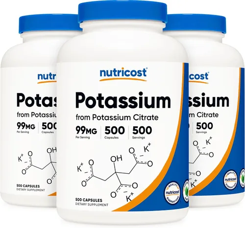 Vista 8 de Nutricost Citrato de potasio 99 mg, 500 cápsulas (2 botellas)