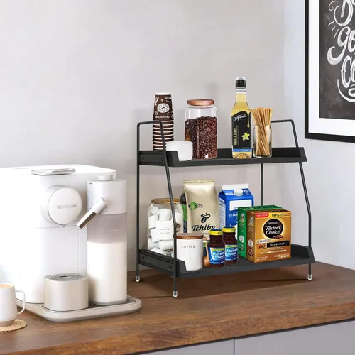 Vista 4 de Yusepure - Accesorios y organizador de barra de café, organizador de estación de café, organizador de estante de encimera de cocina, almacenamiento