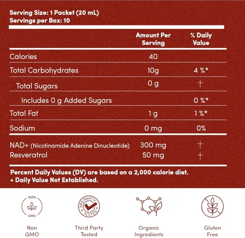 Vista 2 de Aurora Nutrascience Vida Lifescience - Suplemento líquido liposomal NAD+ con resveratrol/Amazon [NAD +/Resveratrol, paquete de 10 unidades]