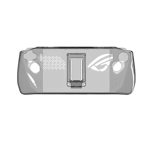 Vista 3 de Funda protectora transparente para consola de juegos ROG Ally a prueba de golpes, funda protectora suave con soporte, a prueba de sudor