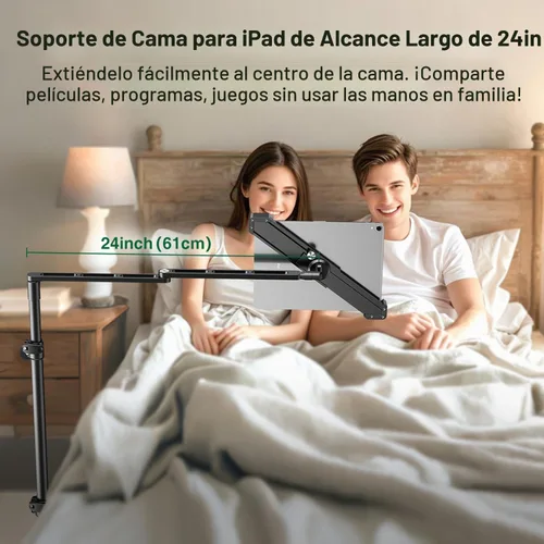 Vista 3 de elitehood Soporte de piso para iPad de diseño diagonal para cama con base