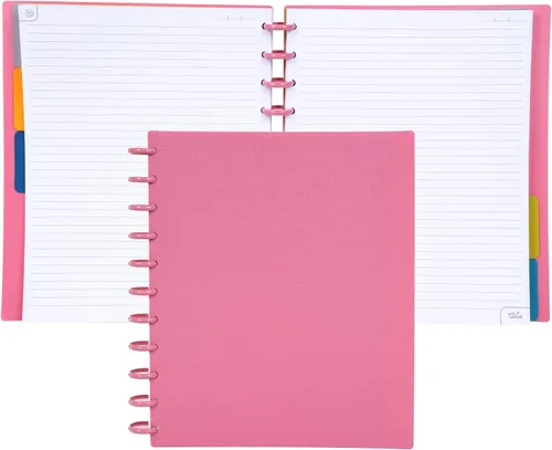 Vista 159 de Talia - Cuadernos de notas con tapas, planificador, personalizables, (Rosa de los 90, Junior (5.5 pulgadas x 8.5 pulgadas))