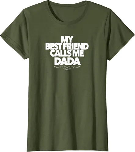 Vista 22 de My Best Friend Calls ME DADA Funny Baby Shower Present dad T-Shirt Asphalt Grey