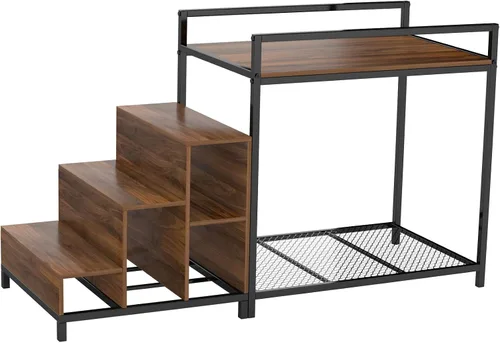 Vista 7 de GDLF Literas con ventana para perros, cama elevada para perros, plataforma de varios niveles con tapicería de espuma, almohadilla antideslizante
