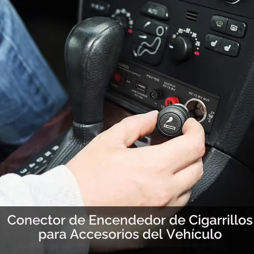Vista 3 de Pyramid Convertidor universal de fuente de alimentación AC-DC 12V: entrada de CA dual de 115/230V, puerto USB, terminal de tornillo para encendedor