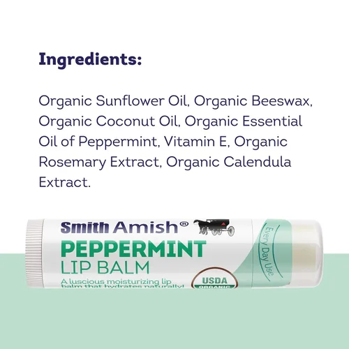Vista 8 de Smith Amish Crema reparadora de manos tarro de 4.5 onzas más bálsamo labial orgánico de menta.