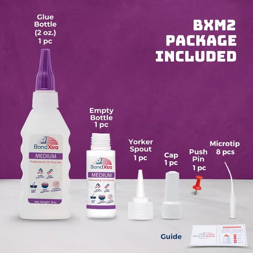 Vista 2 de Pegamento CA mediano de 2 onzas para carpintería, kit de superpegamento premium para torneado de madera con botellas adicionales, tapas