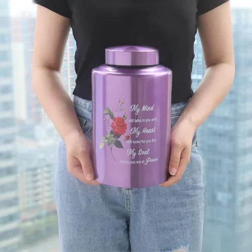 Vista 5 de Urnas grandes de hasta 200 libras para adultos, urna de cremación humana, urna decorativa para cenizas humanas con urna de rosa con bolsa
