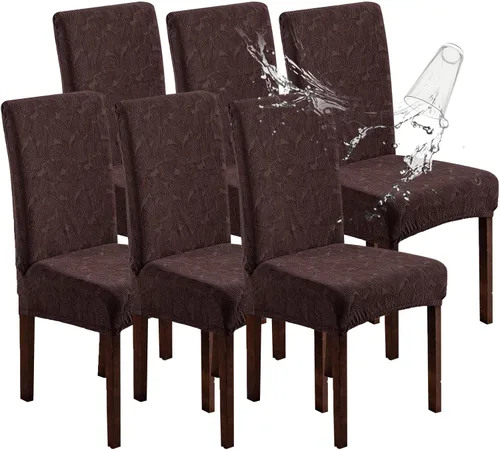 Vista 28 de Fundas impermeables para sillas de comedor, fundas elásticas para sillas Parsons, para comedor, cocina, funda protectora para silla de comedor