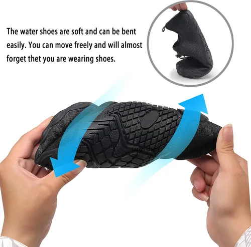 Vista 4 de MAQLPC Zapatos de agua para hombres y mujeres, zapatos acuáticos de secado rápido, para hombres y mujeres, zapatos de natación para senderismo