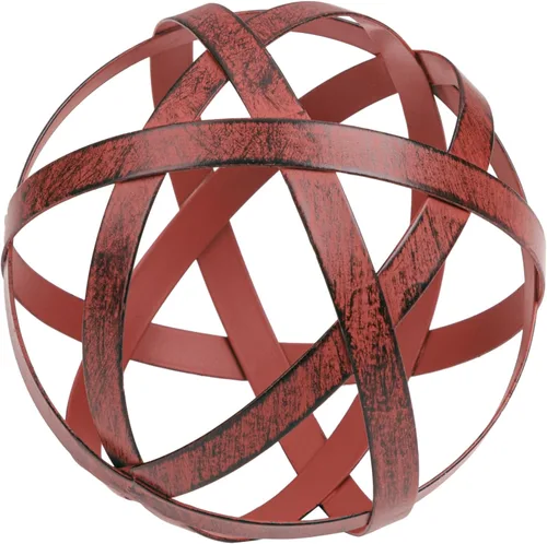 Vista 2 de Esfera decorativa: rojo envejecido de 4.5 x 4.5 pulgadas y galvanizado envejecido de 4 x 4 pulgadas y negro y dorado de 7 x 7 pulgadas, paquete