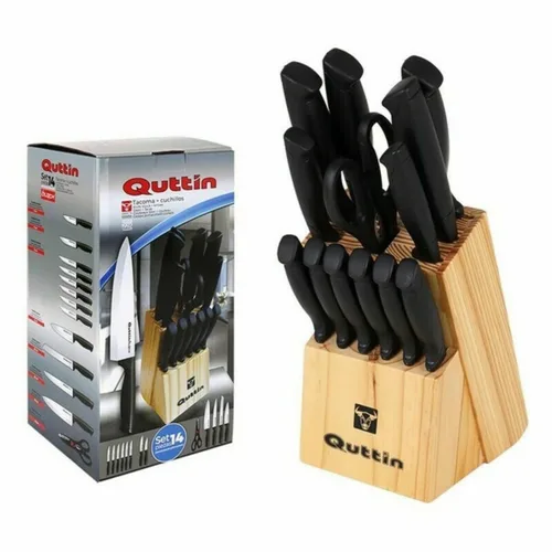 Vista 3 de Set de Cuchillos con Soporte de Madera Quttin 47718 (14 pcs) 14 Piezas (2 Unidades)