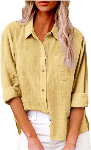 Vista 112 de SMIDOW Camisa de algodón y lino con botones para mujer