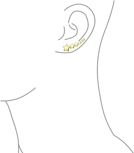 Vista 2 de Aretes de estrella fugaz patriótica de Estados Unidos para mujeres, adolescentes, chapados en oro de 14 quilates, plata de ley 925, Metal