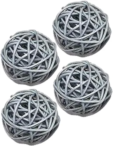Vista 9 de Juego de 10 bolas decorativas de mimbre de ratán para mesa, boda, fiesta, Navidad, decoración del hogar (negro, diámetro de 2 pulgadas)