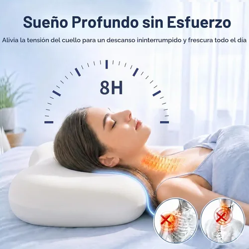 Vista 4 de AIRSKY Almohadas refrescantes de espuma viscoelástica, almohadas de alivio Almohada cervical ergonómica para dormir de lado y espalda, almohada